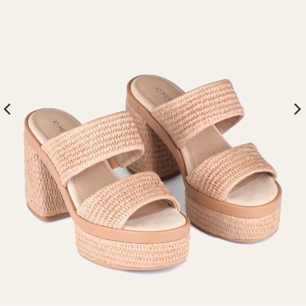 Jo Mercer Felicity Raffia Platform Sandals - worn once!